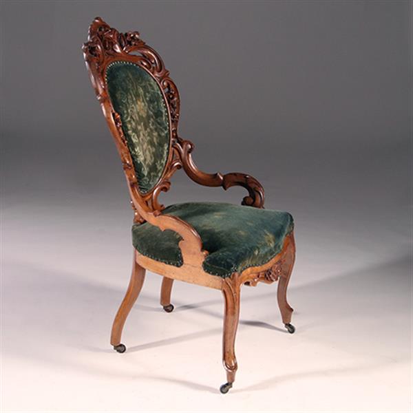Grote foto antieke armstoelen hoge willem iii zetel geschikt voor bureau ca 1870 incl. stoffering naar wens antiek en kunst stoelen en banken