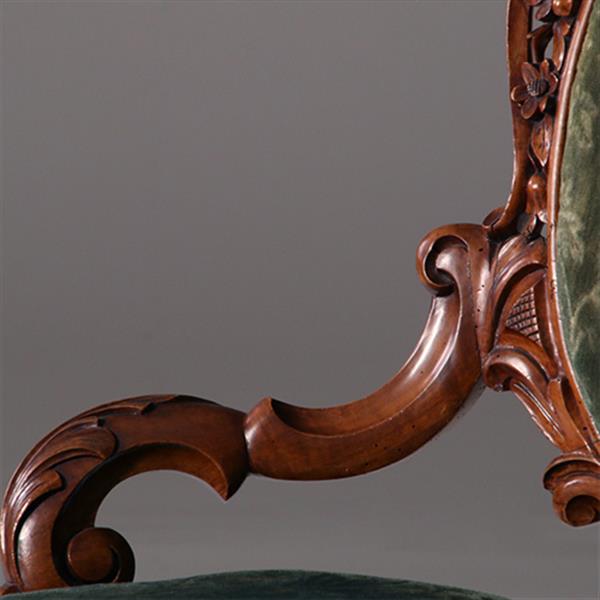 Grote foto antieke armstoelen hoge willem iii zetel geschikt voor bureau ca 1870 incl. stoffering naar wens antiek en kunst stoelen en banken