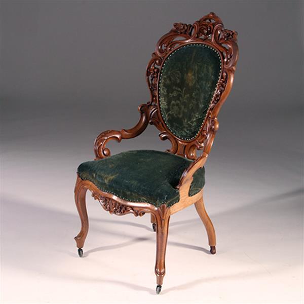 Grote foto antieke armstoelen hoge willem iii zetel geschikt voor bureau ca 1870 incl. stoffering naar wens antiek en kunst stoelen en banken