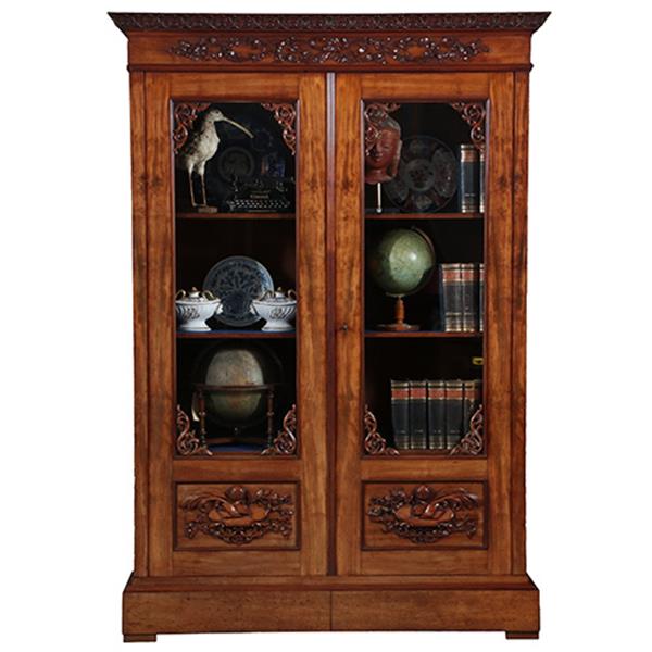 Grote foto antieke kasten hollandse mahonie bibliotheekkast ca 1855 met gestoken ganzeveer en inktpot no.8 antiek en kunst stoelen en banken