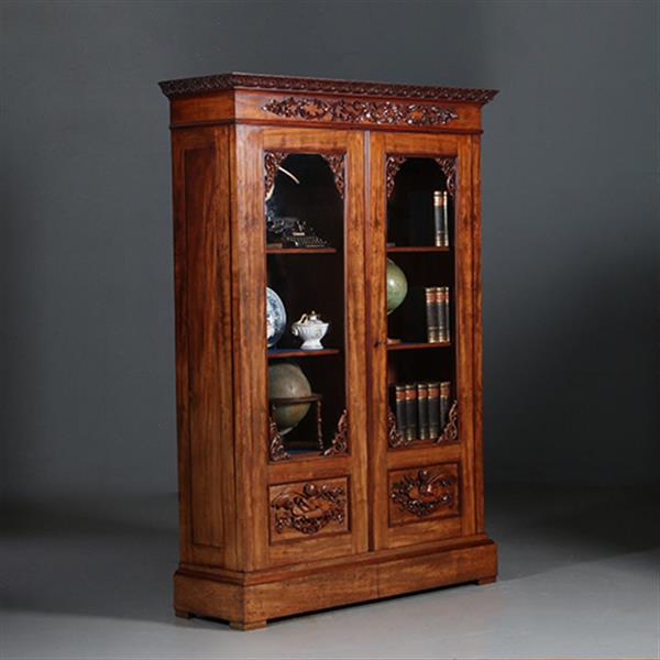 Grote foto antieke kasten hollandse mahonie bibliotheekkast ca 1855 met gestoken ganzeveer en inktpot no.8 antiek en kunst stoelen en banken