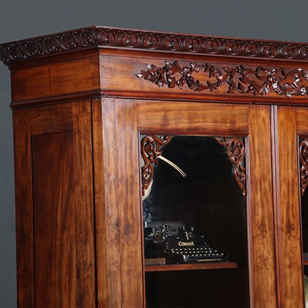 Grote foto antieke kasten hollandse mahonie bibliotheekkast ca 1855 met gestoken ganzeveer en inktpot no.8 antiek en kunst stoelen en banken