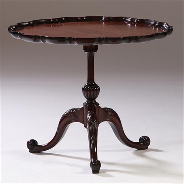 Grote foto antieke bijzettafel wijntafel salontafelhoogte ca. 1870 rond en sterk geschulpt no.792916 antiek en kunst stoelen en banken