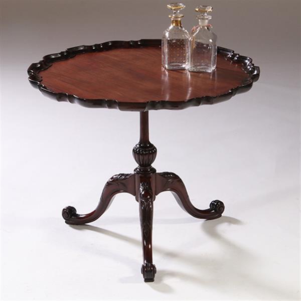 Grote foto antieke bijzettafel wijntafel salontafelhoogte ca. 1870 rond en sterk geschulpt no.792916 antiek en kunst stoelen en banken