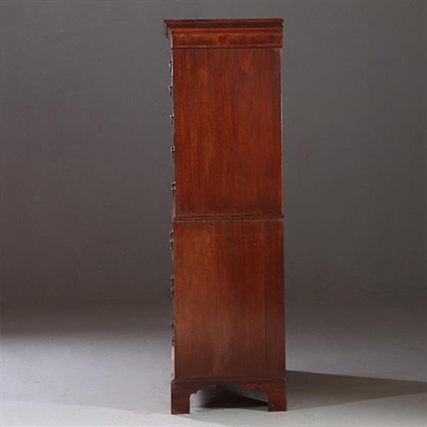 Grote foto antieke ladenkasten chest on chest tallboy ca. 1790 in mahonie met bureau no.910661 antiek en kunst overige in antiek gebruiksvoorwerpen