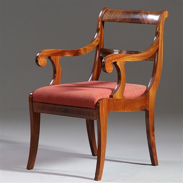 Grote foto 8 antieke stoelen nieuwe stof naar keus frankrijk ca 1925 mahonie 2 met armeuningen no.911830 antiek en kunst stoelen en banken