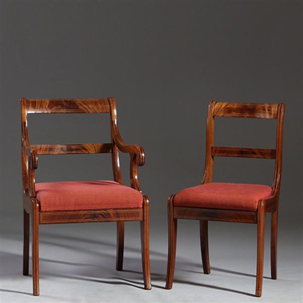 Grote foto 8 antieke stoelen nieuwe stof naar keus frankrijk ca 1925 mahonie 2 met armeuningen no.911830 antiek en kunst stoelen en banken
