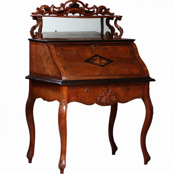 Grote foto prachtig ingelegde hollandse willem iii dames secretaire ca 1870 wortelnoten met zwart no.931135 antiek en kunst overige in antiek gebruiksvoorwerpen