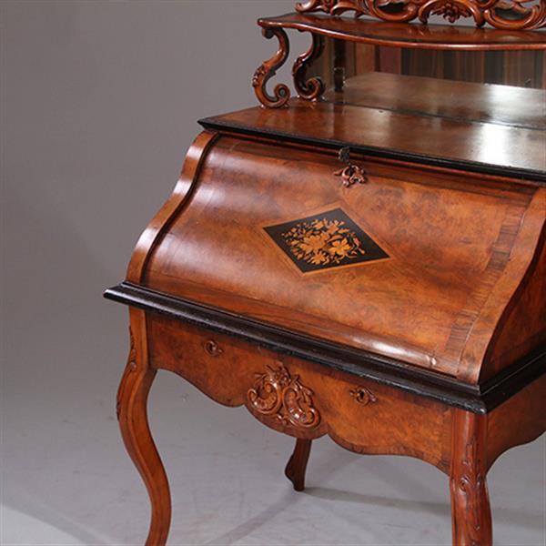 Grote foto prachtig ingelegde hollandse willem iii dames secretaire ca 1870 wortelnoten met zwart no.931135 antiek en kunst overige in antiek gebruiksvoorwerpen