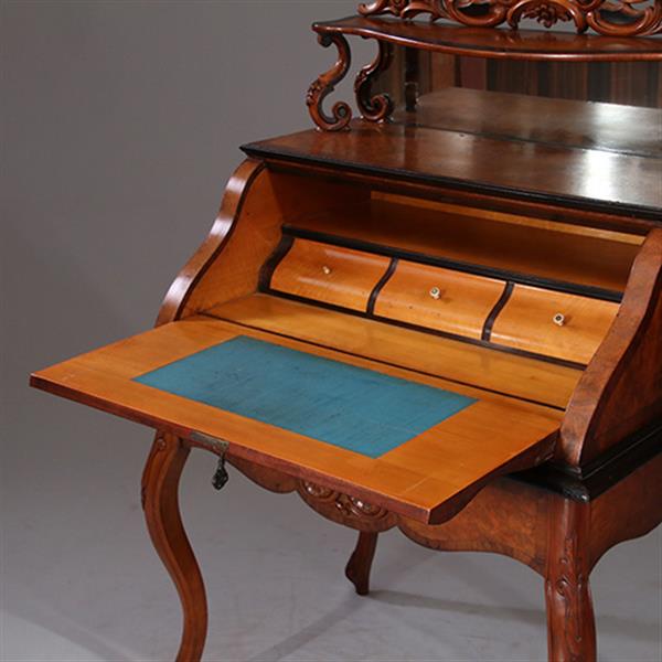 Grote foto prachtig ingelegde hollandse willem iii dames secretaire ca 1870 wortelnoten met zwart no.931135 antiek en kunst overige in antiek gebruiksvoorwerpen