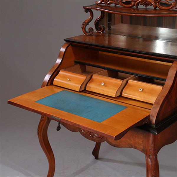 Grote foto prachtig ingelegde hollandse willem iii dames secretaire ca 1870 wortelnoten met zwart no.931135 antiek en kunst overige in antiek gebruiksvoorwerpen
