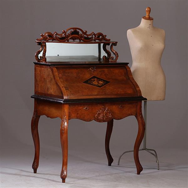 Grote foto prachtig ingelegde hollandse willem iii dames secretaire ca 1870 wortelnoten met zwart no.931135 antiek en kunst overige in antiek gebruiksvoorwerpen