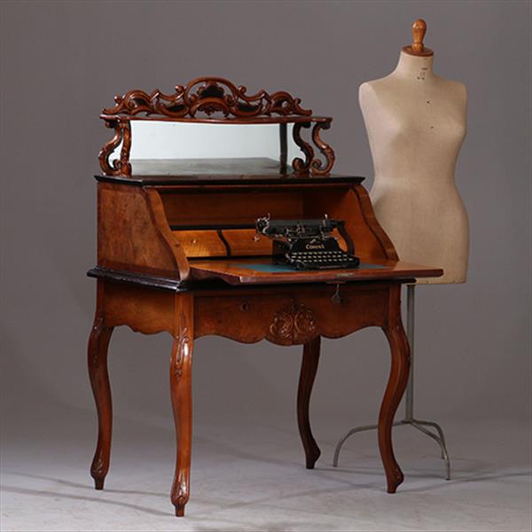 Grote foto prachtig ingelegde hollandse willem iii dames secretaire ca 1870 wortelnoten met zwart no.931135 antiek en kunst overige in antiek gebruiksvoorwerpen