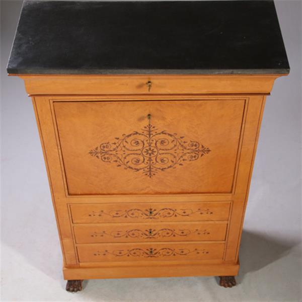 Grote foto blonde secretaire abattant of klep secretaire met geheime vakjes esdoorn met amarant ca 1835 no.93 antiek en kunst overige in antiek gebruiksvoorwerpen