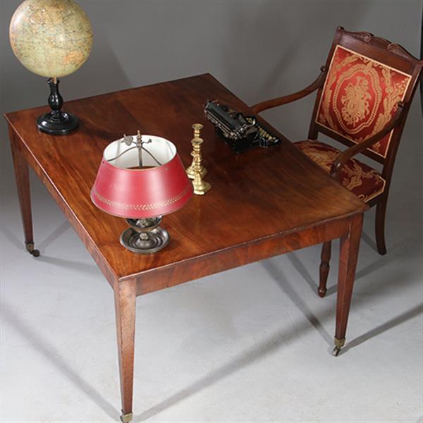 Grote foto louis seize werktafel op strakke tapse poten bloemmahonie randen ca 1800 no.932635 antiek en kunst stoelen en banken