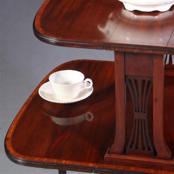 Grote foto engelse salontafel dubbele sutherland table ca 1900 mahonie satijn en palmhout no.711612 antiek en kunst stoelen en banken