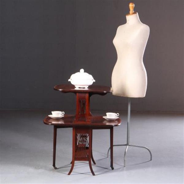 Grote foto engelse salontafel dubbele sutherland table ca 1900 mahonie satijn en palmhout no.711612 antiek en kunst stoelen en banken