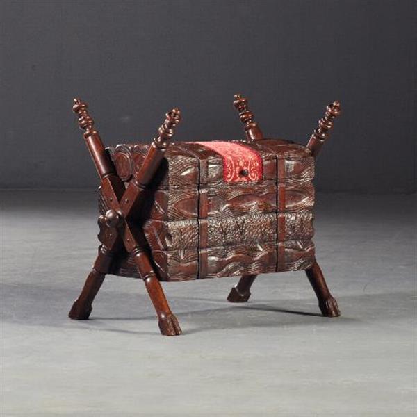 Grote foto opbergkistje in de vorm van gebundelde haardblokken ca 1865 hollands no. 200252 antiek en kunst stoelen en banken