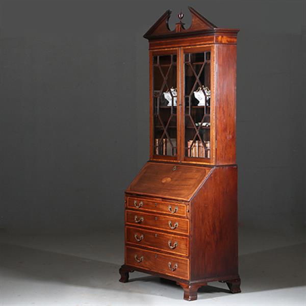 Grote foto engels georgian topbureau ca 1830 mahonie ingelegd met satijnhout no.950130 antiek en kunst overige in antiek gebruiksvoorwerpen