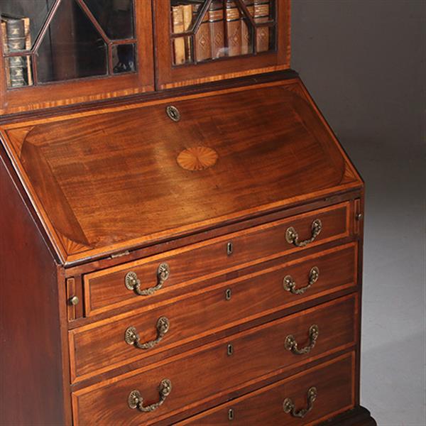 Grote foto engels georgian topbureau ca 1830 mahonie ingelegd met satijnhout no.950130 antiek en kunst overige in antiek gebruiksvoorwerpen