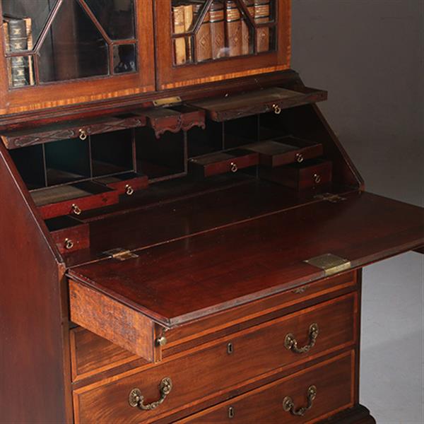 Grote foto engels georgian topbureau ca 1830 mahonie ingelegd met satijnhout no.950130 antiek en kunst overige in antiek gebruiksvoorwerpen
