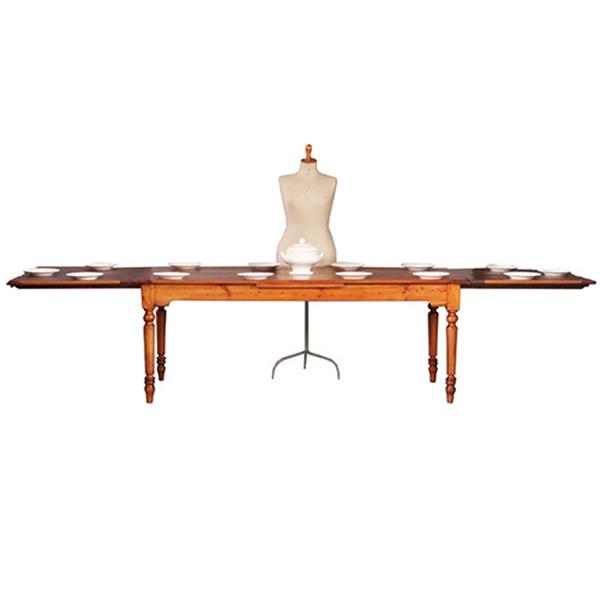 Grote foto kersenhouten eetkamertafel met uittrekbladen tot 14 personen ca 1880 no.953120 antiek en kunst stoelen en banken
