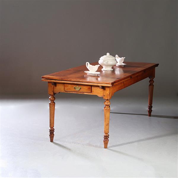 Grote foto kersenhouten eetkamertafel met uittrekbladen tot 14 personen ca 1880 no.953120 antiek en kunst stoelen en banken