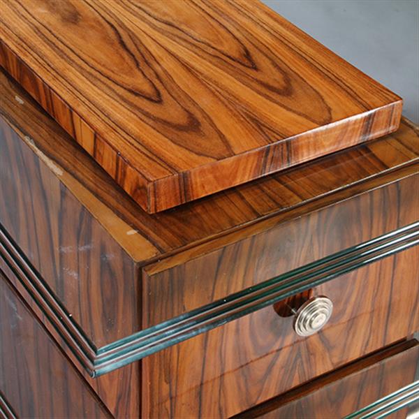 Grote foto een uniek bureau met glazen werkblad laat art deco ca 1950 met 6 laden no.953010 antiek en kunst overige in antiek gebruiksvoorwerpen