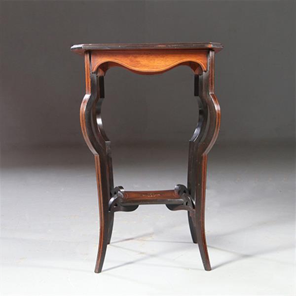 Grote foto vierkant wijntafeltje of bijzettafeltje ingelegde medaillons ca 1875 palissander no. 862460 antiek en kunst stoelen en banken