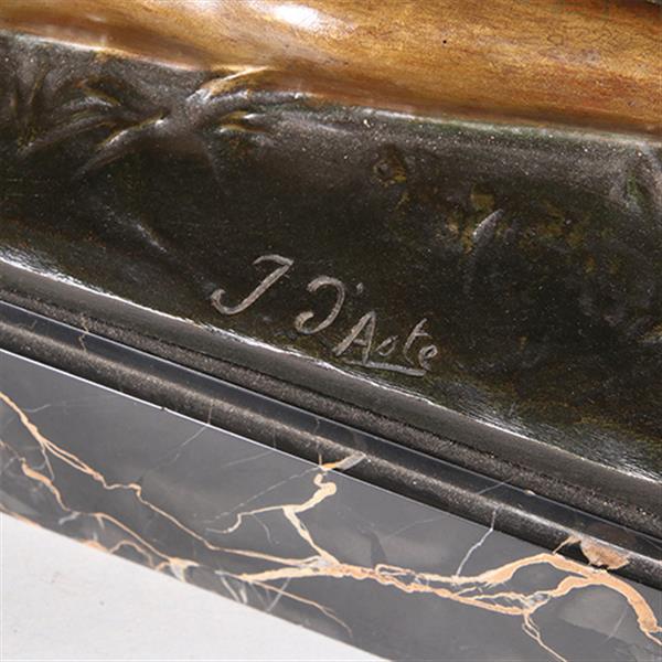 Grote foto art deco beeld joseph d aste 1881 1945 jonge vrouw met een bokje brons gepatineerd en verguld no antiek en kunst overige in antiek gebruiksvoorwerpen