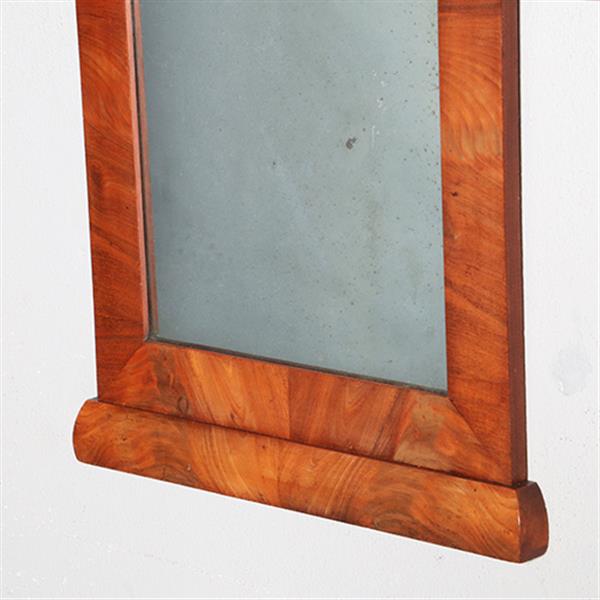 Grote foto kleine biedermeier spiegel lijst in mahonie met bloemmahonie en gewelfde kroonlijst ca 1830 no.9418 antiek en kunst spiegels