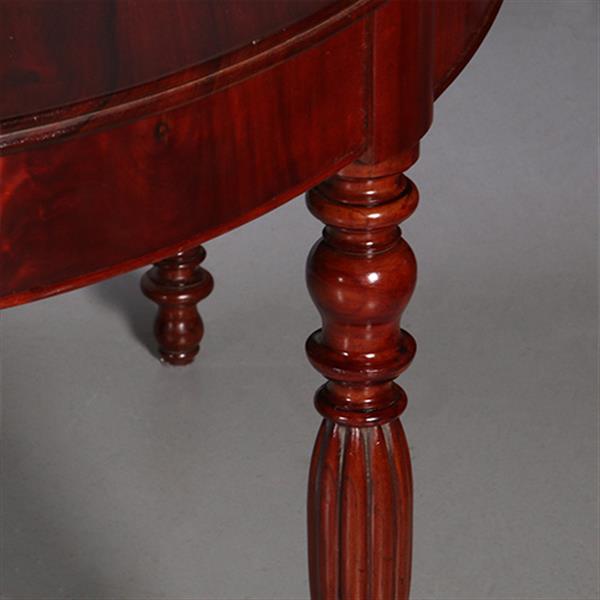 Grote foto franse coulissetafel in mahonie met paraplu poot ca 1860 met 4 inlegbladen tot minimaal 12 personen antiek en kunst stoelen en banken