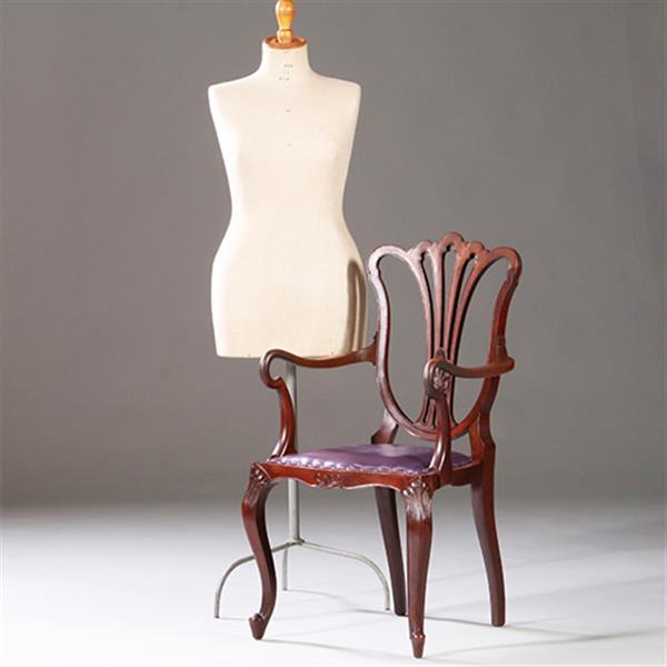 Grote foto armstoel bureaustoel in lila rundleer met verbazingwekkend fraai gekrulde armleggers no.972505 antiek en kunst stoelen en banken
