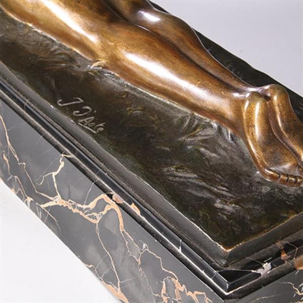 Grote foto art deco beeld joseph d aste 1881 1945 jonge vrouw met een bokje brons gepatineerd en verguld no antiek en kunst overige in antiek gebruiksvoorwerpen