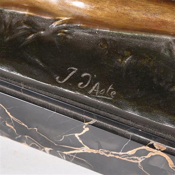 Grote foto art deco beeld joseph d aste 1881 1945 jonge vrouw met een bokje brons gepatineerd en verguld no antiek en kunst overige in antiek gebruiksvoorwerpen