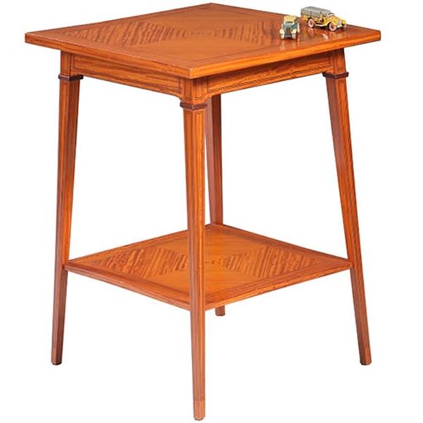 Grote foto satijnhouten bijzettafel ca 1890 met gevierendeelde bladen en ingelegde biezen no.883045 antiek en kunst stoelen en banken