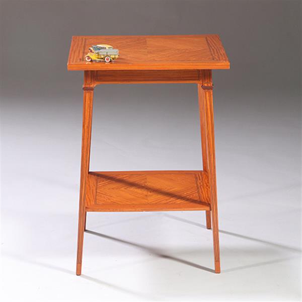 Grote foto satijnhouten bijzettafel ca 1890 met gevierendeelde bladen en ingelegde biezen no.883045 antiek en kunst stoelen en banken