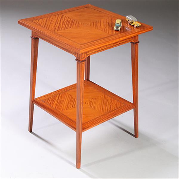 Grote foto satijnhouten bijzettafel ca 1890 met gevierendeelde bladen en ingelegde biezen no.883045 antiek en kunst stoelen en banken