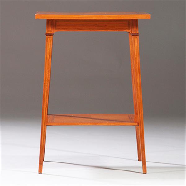 Grote foto satijnhouten bijzettafel ca 1890 met gevierendeelde bladen en ingelegde biezen no.883045 antiek en kunst stoelen en banken