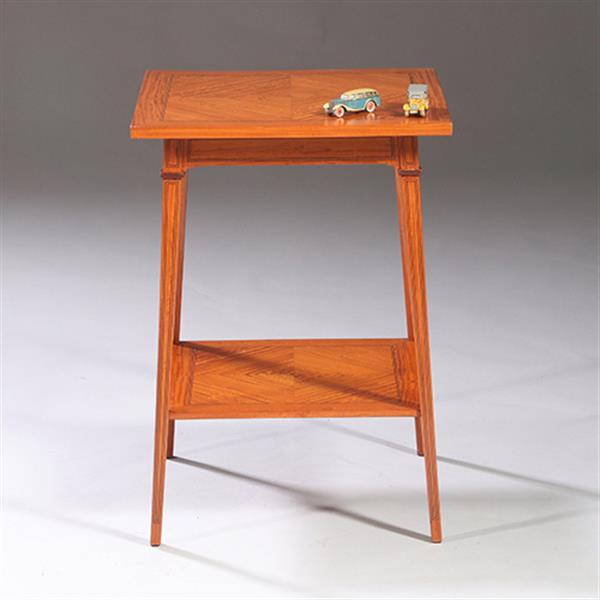 Grote foto satijnhouten bijzettafel ca 1890 met gevierendeelde bladen en ingelegde biezen no.883045 antiek en kunst stoelen en banken