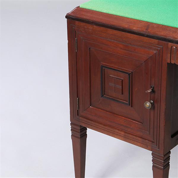 Grote foto art deco bureau schrijftafel in mahonie met groen schrijfblad ca 1915 laden achter deurtjes no.9626 antiek en kunst overige in antiek gebruiksvoorwerpen