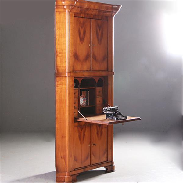 Grote foto kersenhouten hoekkast bar ca 1825 met 4 deuren en secretaire klep onwaarschijnlijk veel ruimte no antiek en kunst overige in antiek gebruiksvoorwerpen