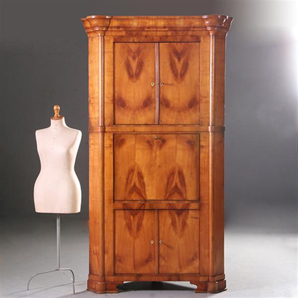Grote foto kersenhouten hoekkast bar ca 1825 met 4 deuren en secretaire klep onwaarschijnlijk veel ruimte no antiek en kunst overige in antiek gebruiksvoorwerpen