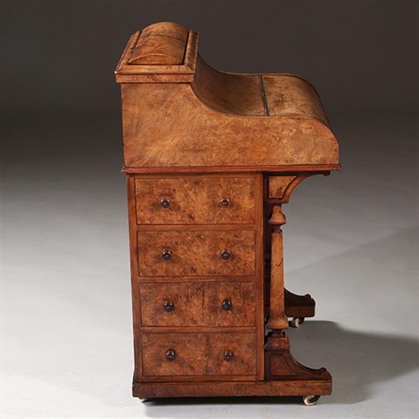 Grote foto blond wortelnoten davenport secretaire met geheime harlequin of pop up postvakjes ca 1845 no.982255 antiek en kunst overige in antiek gebruiksvoorwerpen