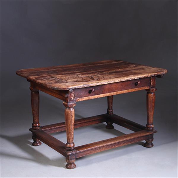 Grote foto doorleefde betaaltafel met brede lade ca 1825 no.991405 antiek en kunst stoelen en banken