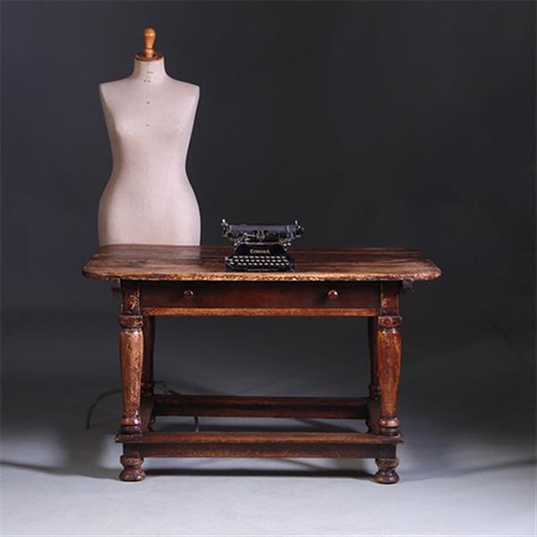 Grote foto doorleefde betaaltafel met brede lade ca 1825 no.991405 antiek en kunst stoelen en banken