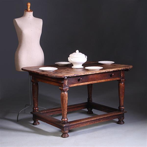 Grote foto doorleefde betaaltafel met brede lade ca 1825 no.991405 antiek en kunst stoelen en banken