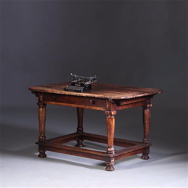 Grote foto doorleefde betaaltafel met brede lade ca 1825 no991405 s antiek en kunst stoelen en banken