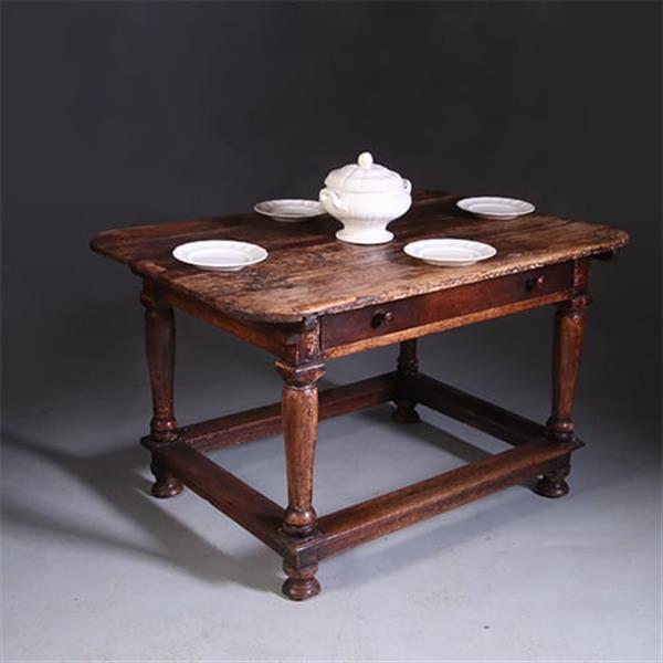 Grote foto doorleefde betaaltafel met brede lade ca 1825 no991405 s antiek en kunst stoelen en banken