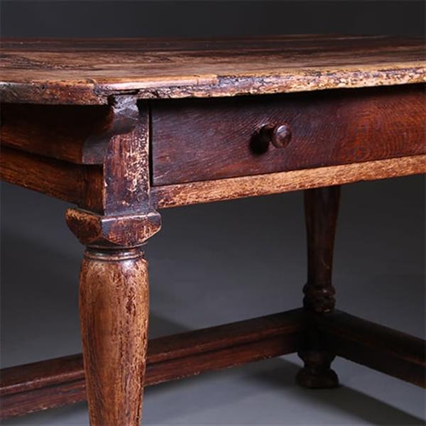 Grote foto doorleefde betaaltafel met brede lade ca 1825 no991405 s antiek en kunst stoelen en banken
